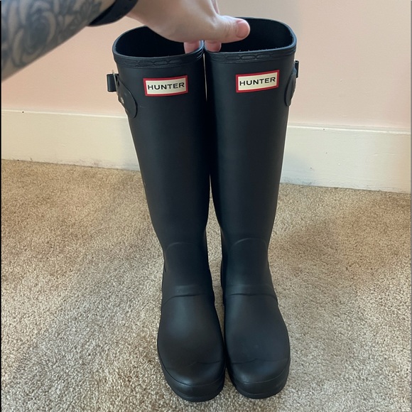 Hunter Shoes - Matte Black Tall Hunter Boots